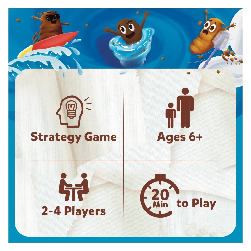 Board game information for Poop Wars Card Game Fun Fast-paced Strategy for ages 6+