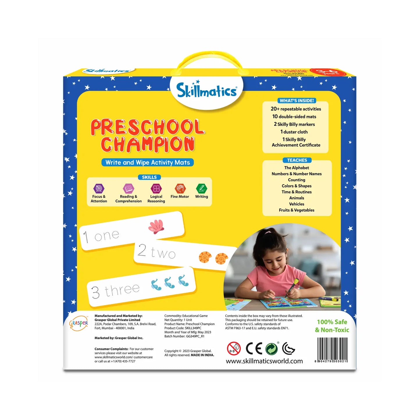 Preschool learning activity kit for Write and Wipe Preschool Champion product