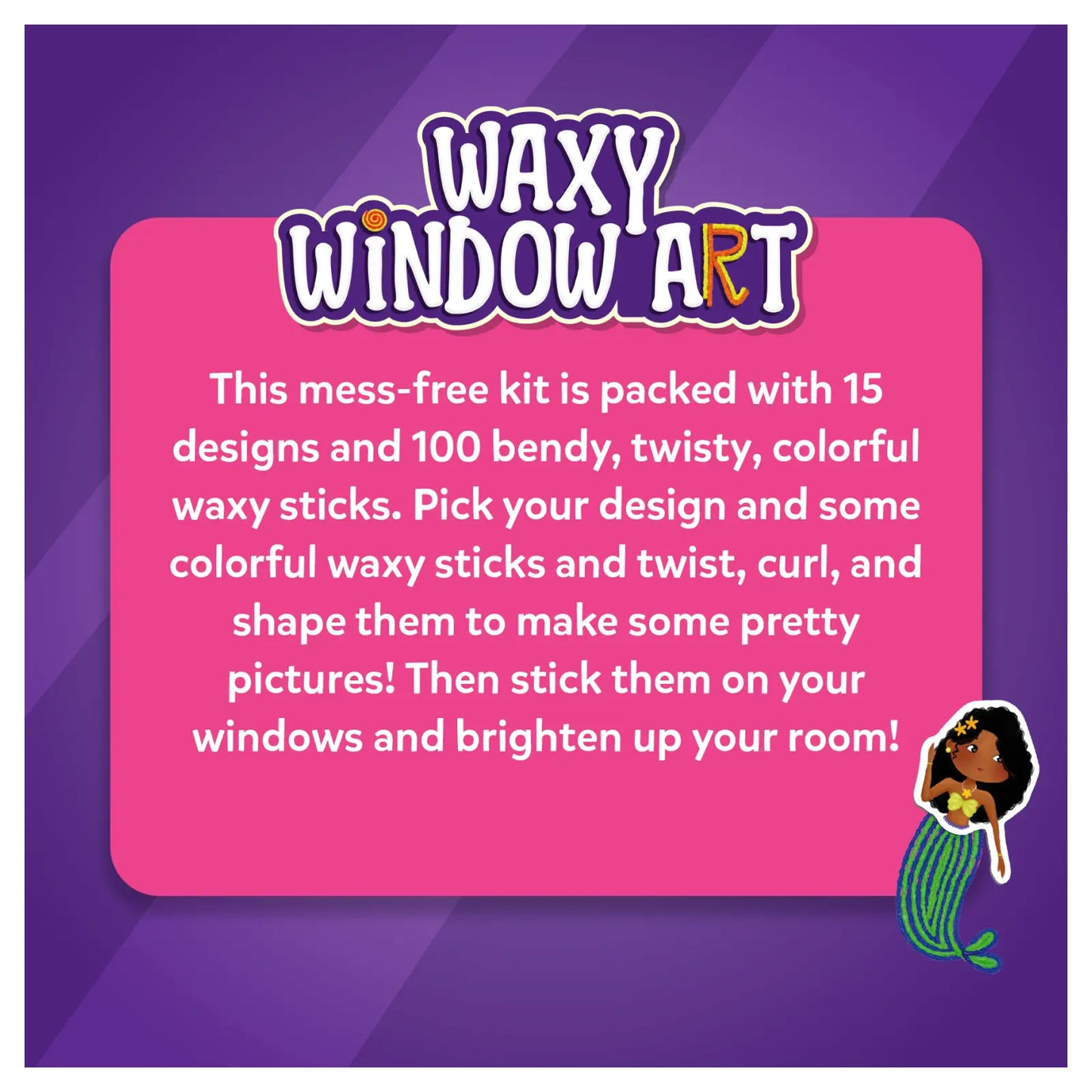 Waxy Window Art Kit for Kids Featuring Pretty Pictures DIY Craft Set