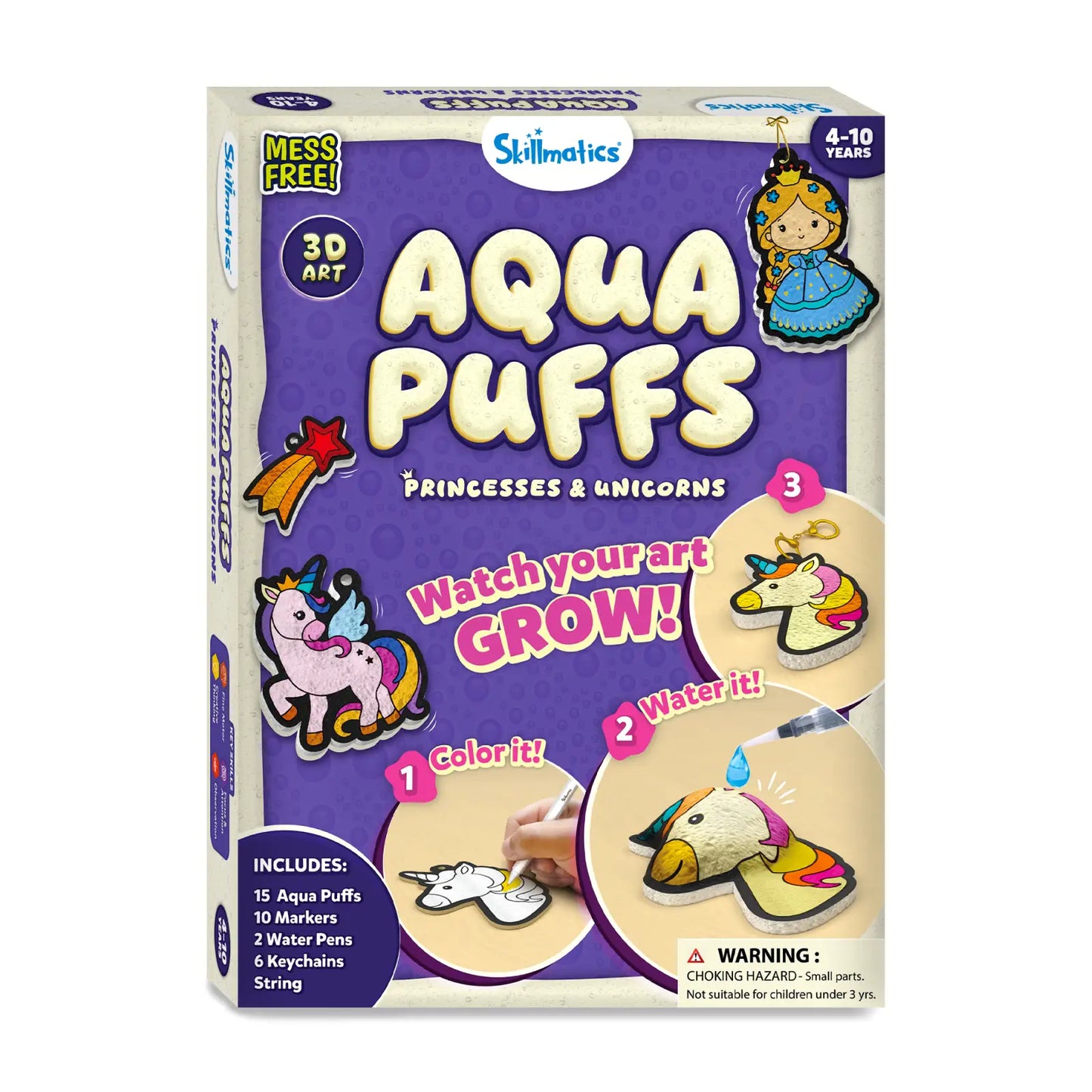 Aqua Puffs: Princesses &
Unicorns | 3D Art Kit (ages 4+)