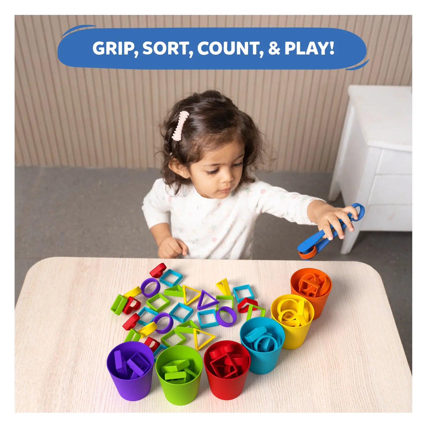 Child’s silicone rainbow shape sorting toy for learning shapes and colors
