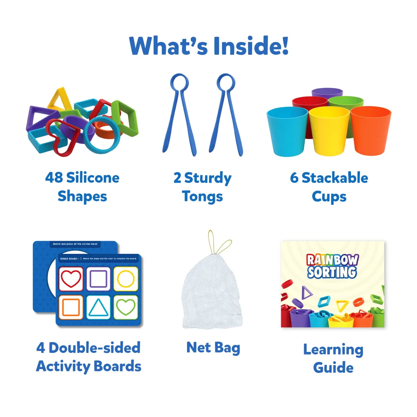 Colorful Silicone Rainbow Sorting Toy Set for Counting and Sequencing Activities