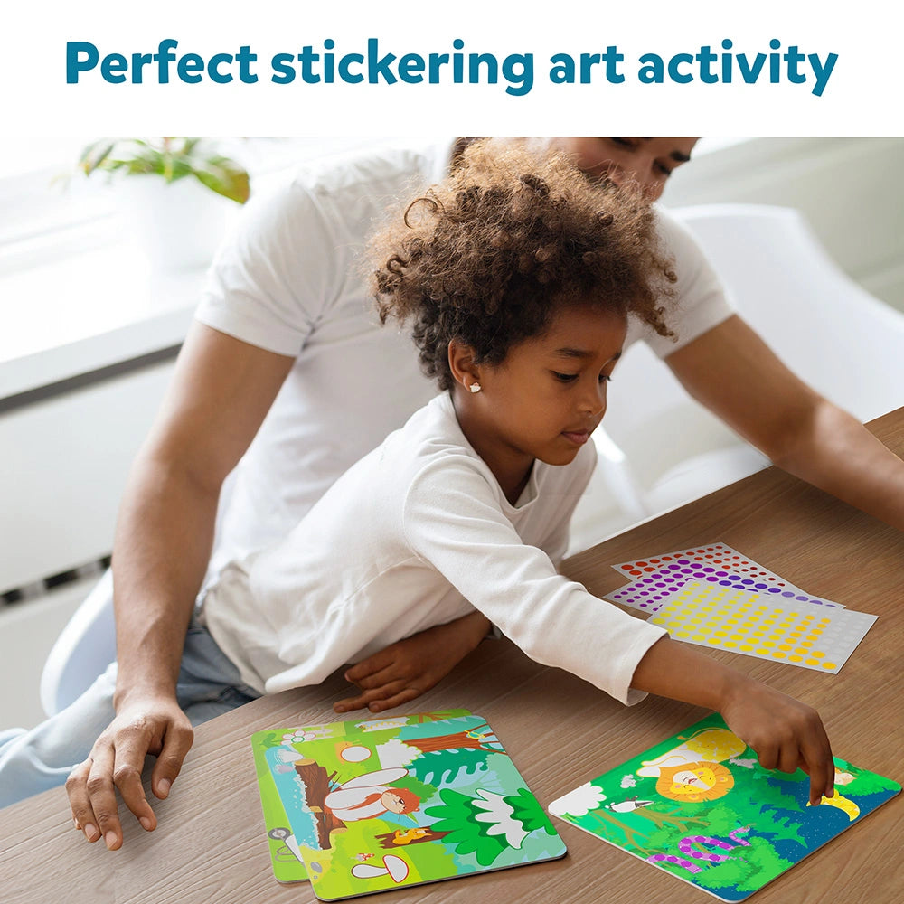 Skillmatics Dot It Sticker Art - Animals, Mess-Free Fun for Kids, 500+ Stickers, Craft Kits