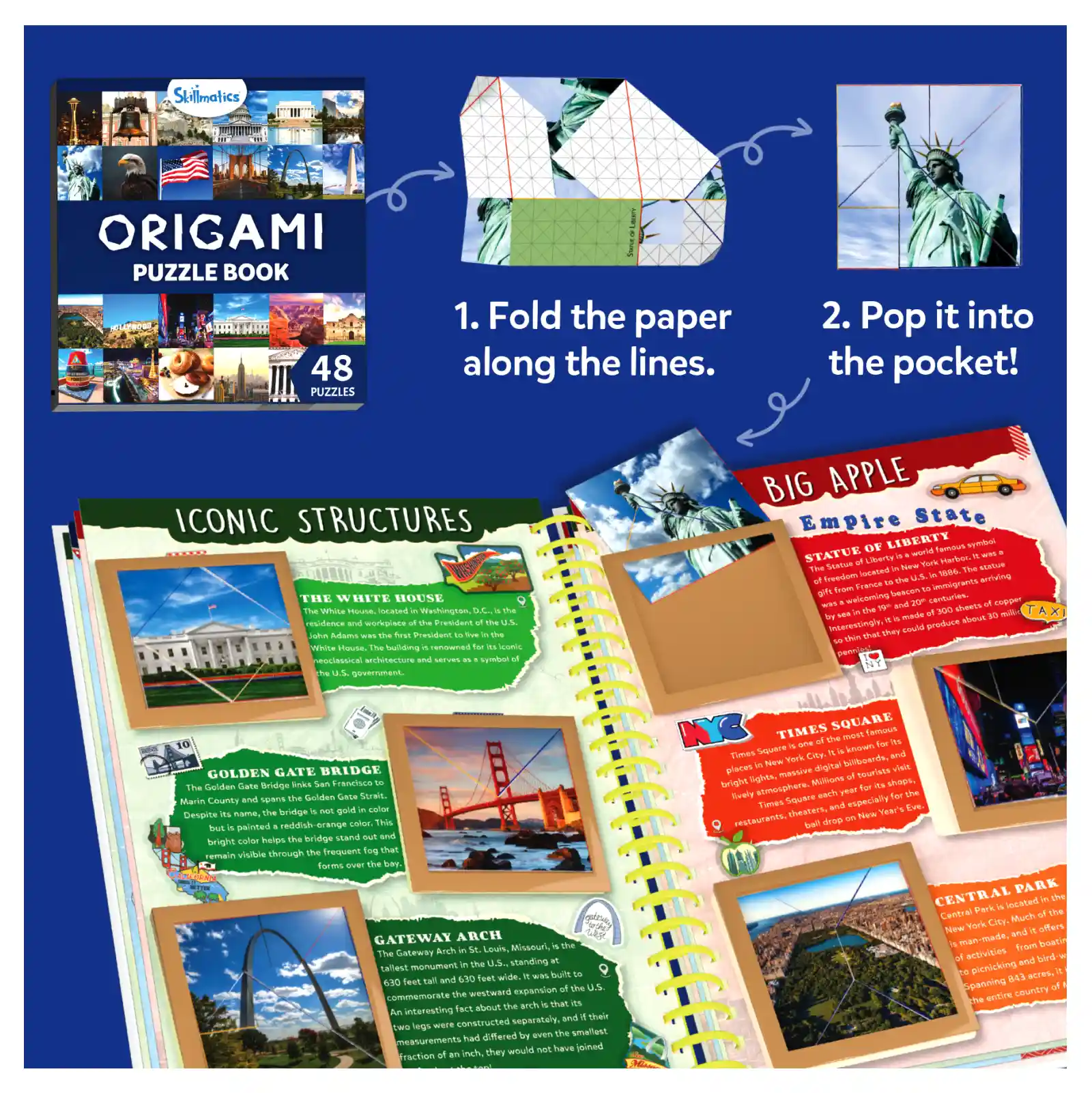 Origami puzzle book from Craft-O-Pedia: All Around The USA for ages 7+