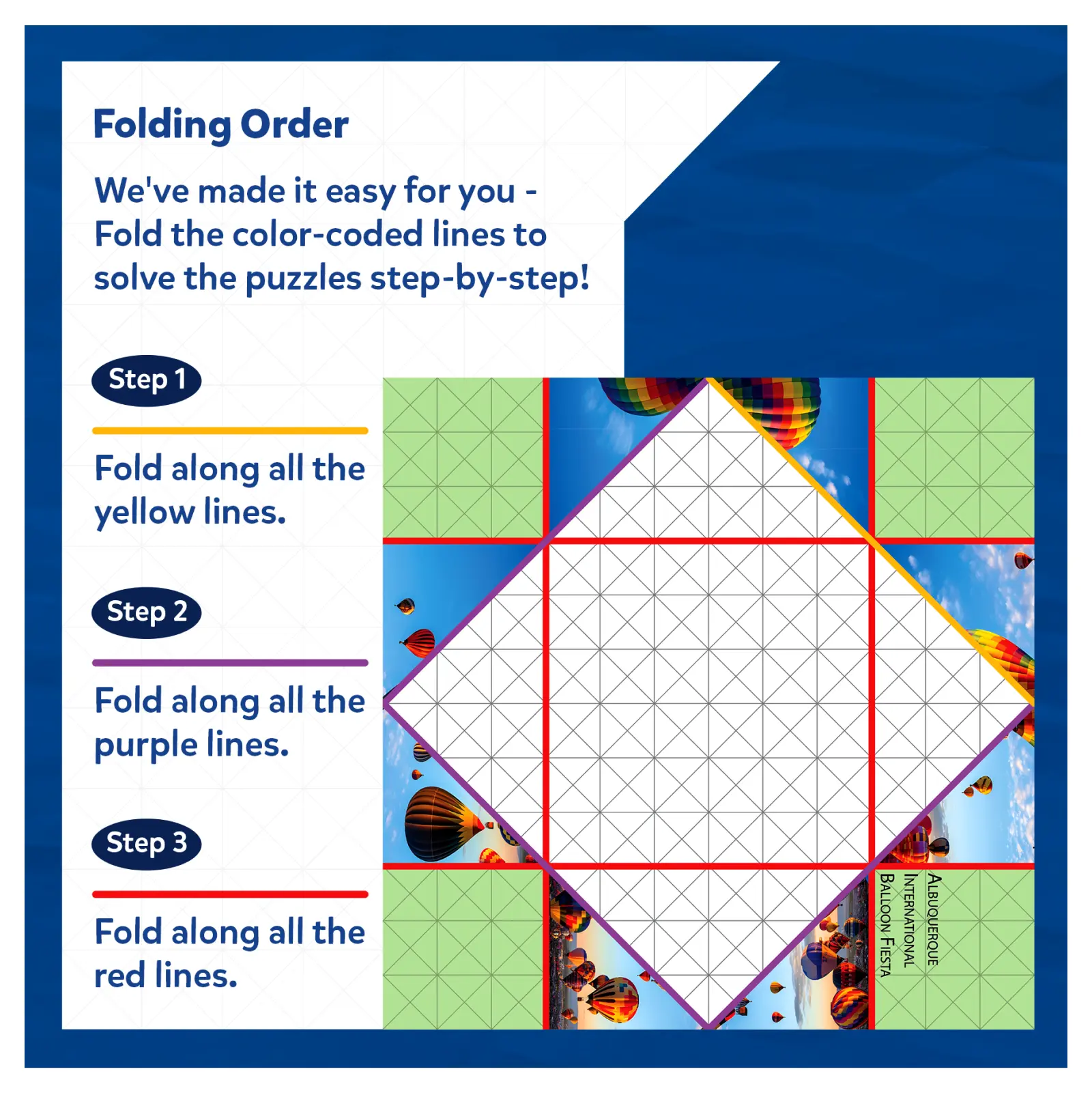 Folding instructions for an Origami Puzzle from Craft-O-Pedia All Around The USA book