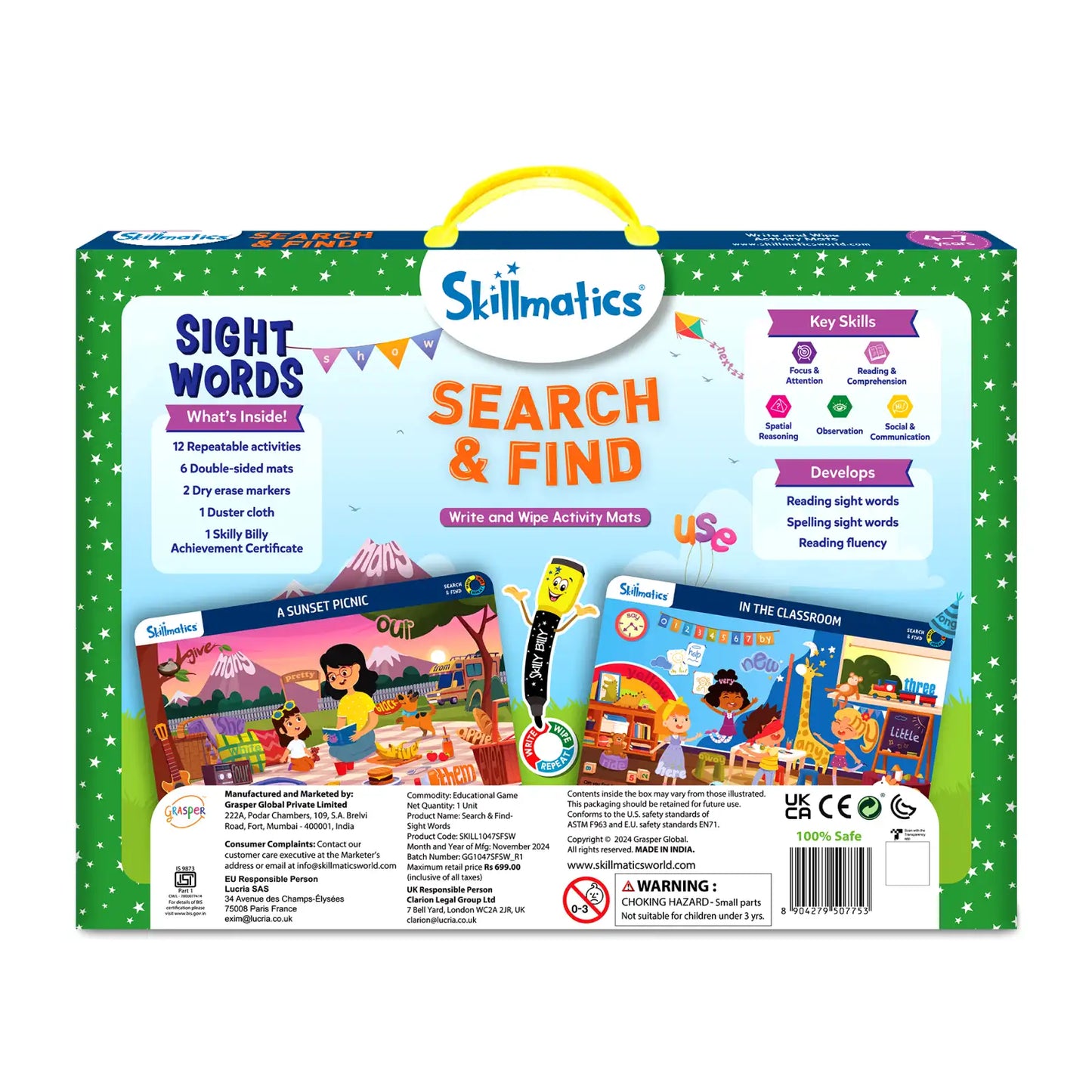 Skillmatics Search & Find game box for Search & Find Sight Words reusable activity mats