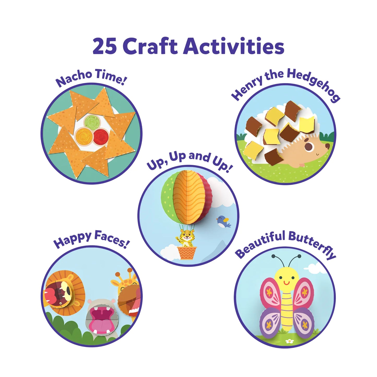 Craft activity examples from Snip Snip Art and Craft Activity Kit for ages 3-7