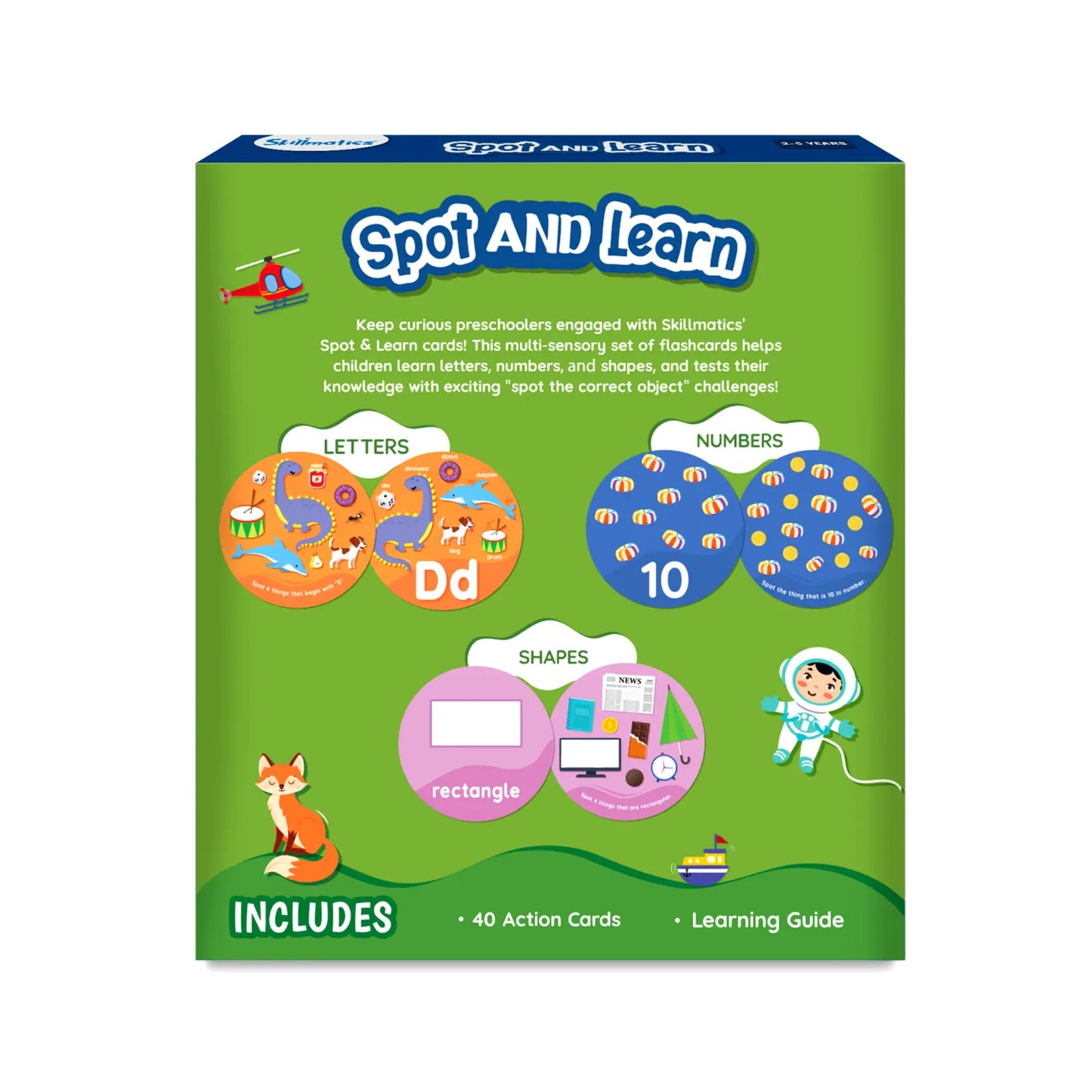 Spot and Learn flashcard set displayed in the Spot and Learn product packaging