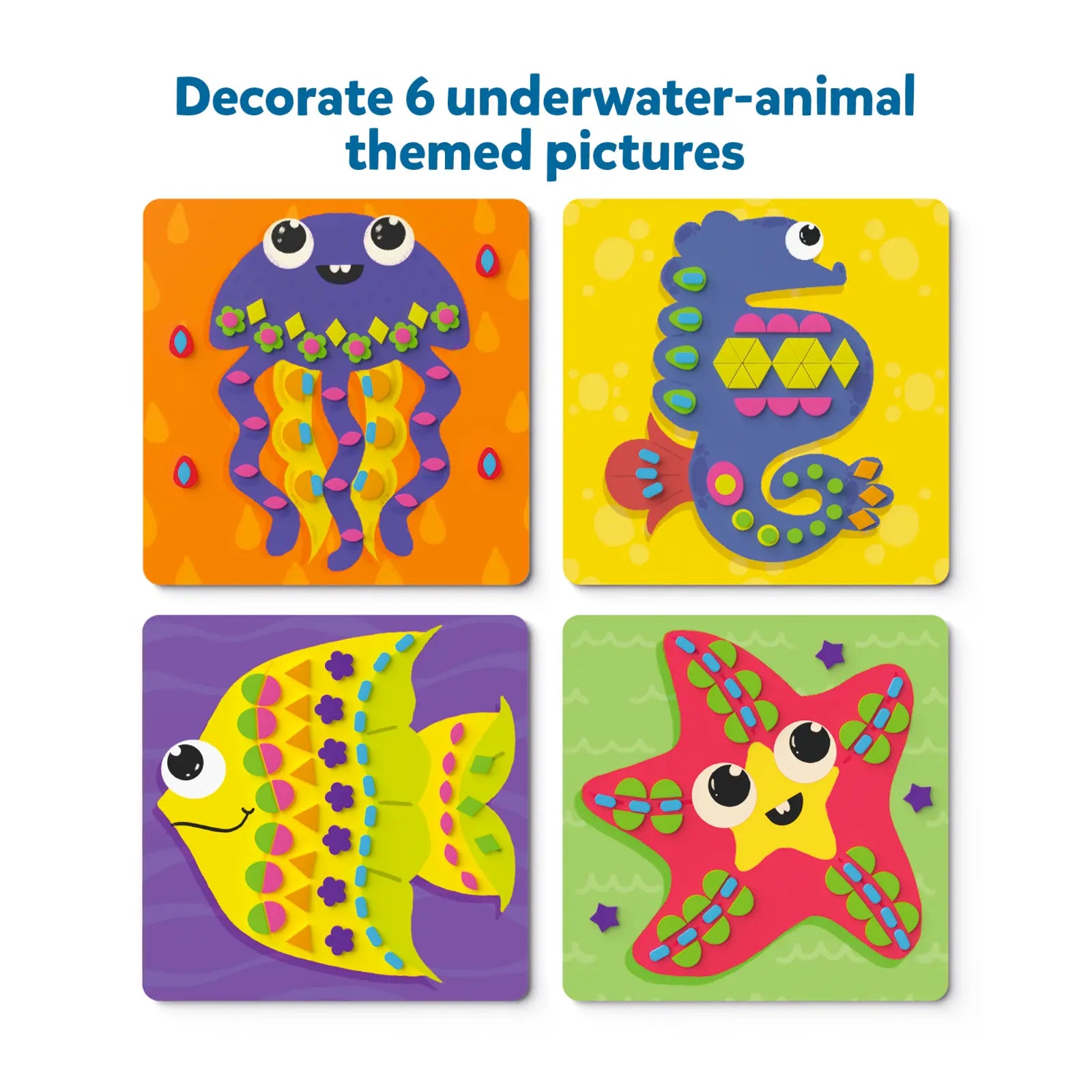 Colorful underwater animal craft pictures for Kids Fun with Foam Under the Ocean Sticker Art