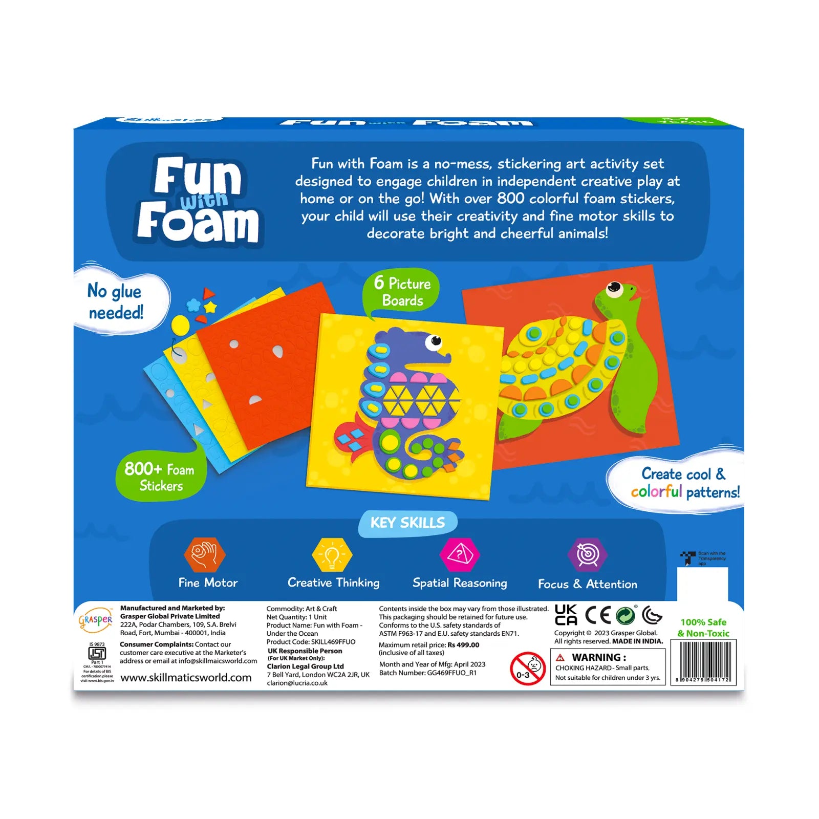 Fun with Foam sticker art set featuring ocean-themed stickers for kids ages 3 to 7
