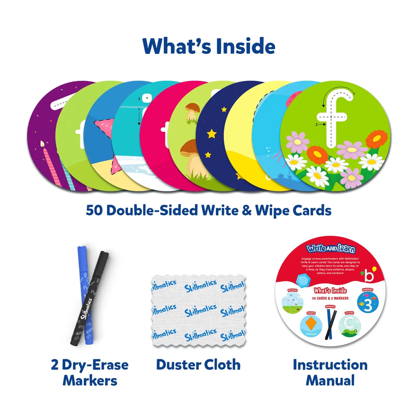 Educational write and wipe card set from Write and Learn for reusable learning practice