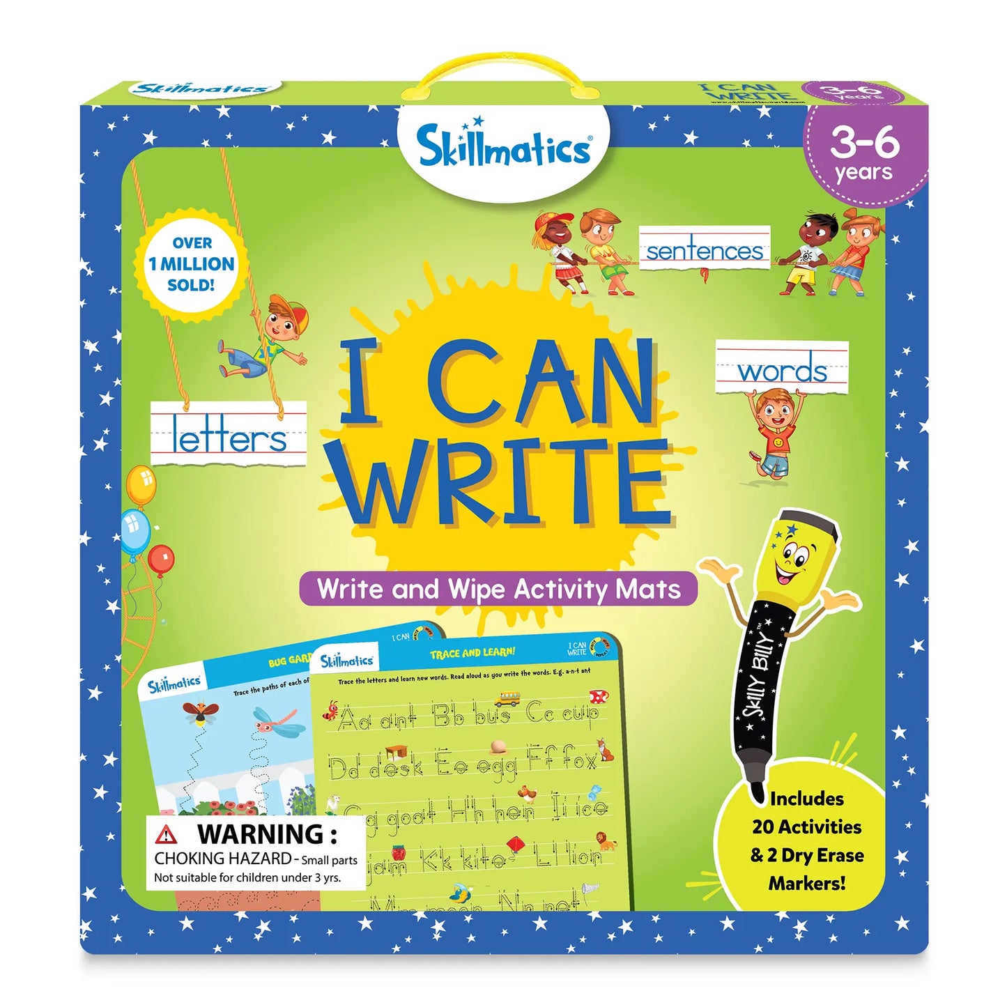 Skillmatics I Can Write reusable activity mats for ages 3 to 6 learning kit