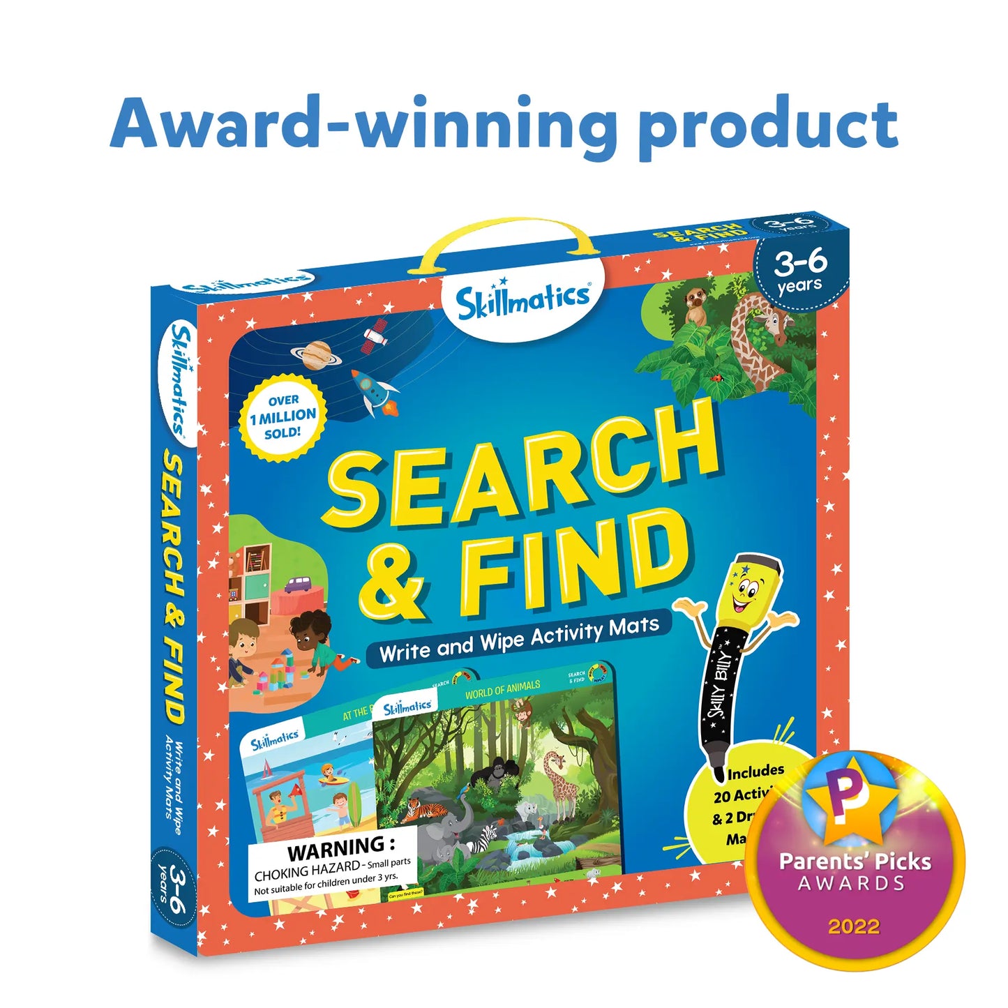 Skillmatics Search and Find Reusable Activity Mats for kids ages 3 to 6