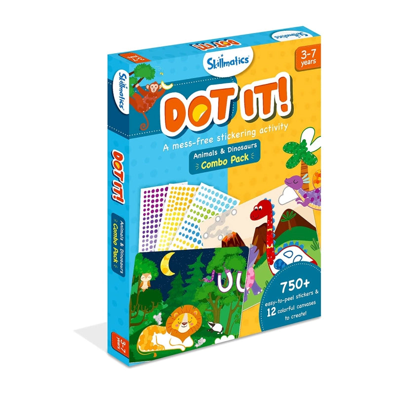 Dot It! Sticker Activity Kit featuring Animal & Dinosaur themes for ages 3-7