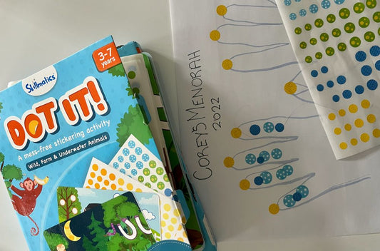 Skillmatics Hannukah crafts with Dot It