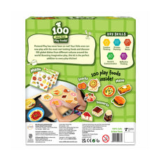 Colorful play food set box for realistic pretend play complete with various toy foods
