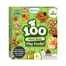 Play food set box with colorful pretend food for realistic toddler play ages 3 and up