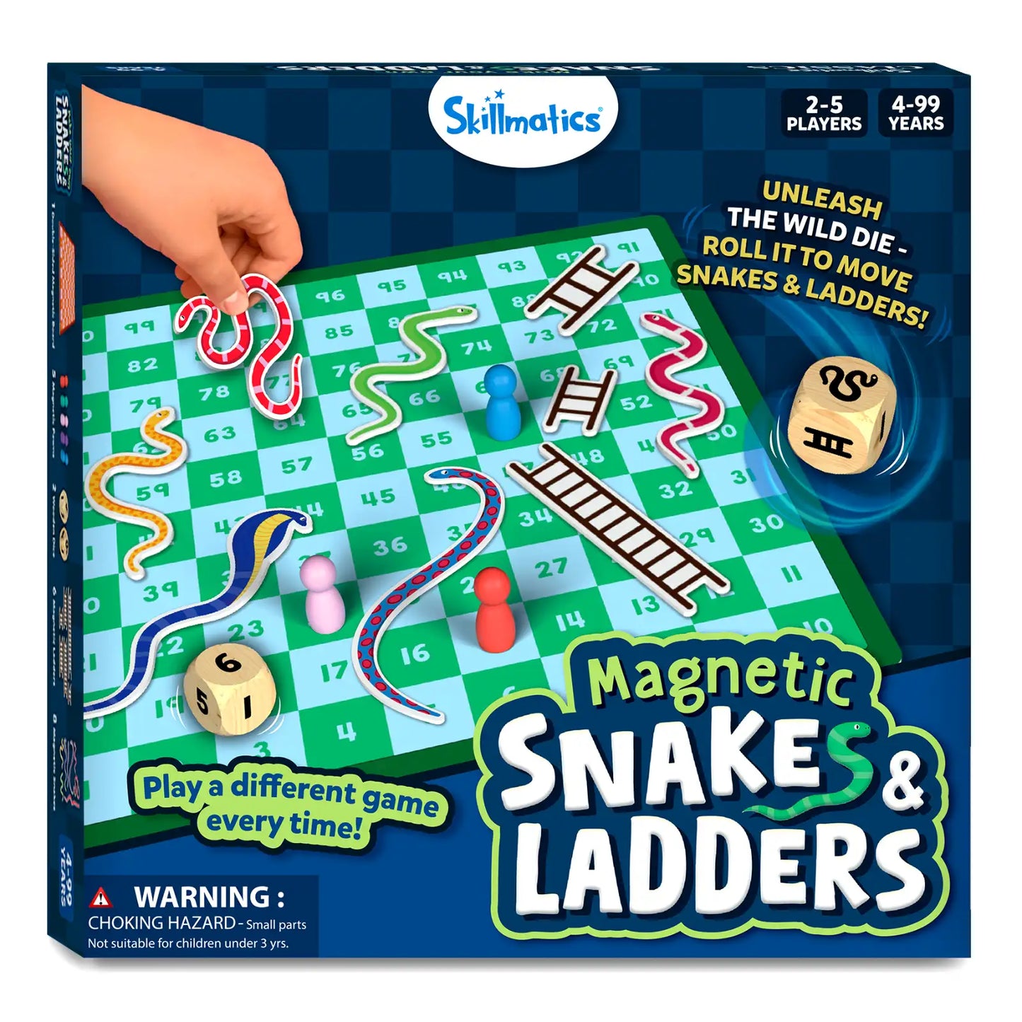 Snakes & Ladders | Magnetic & Customizable Board Game with a Twist (ages 4+)