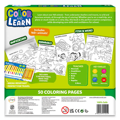 Color and Learn: Animals | Colouring Book (ages 3-6)