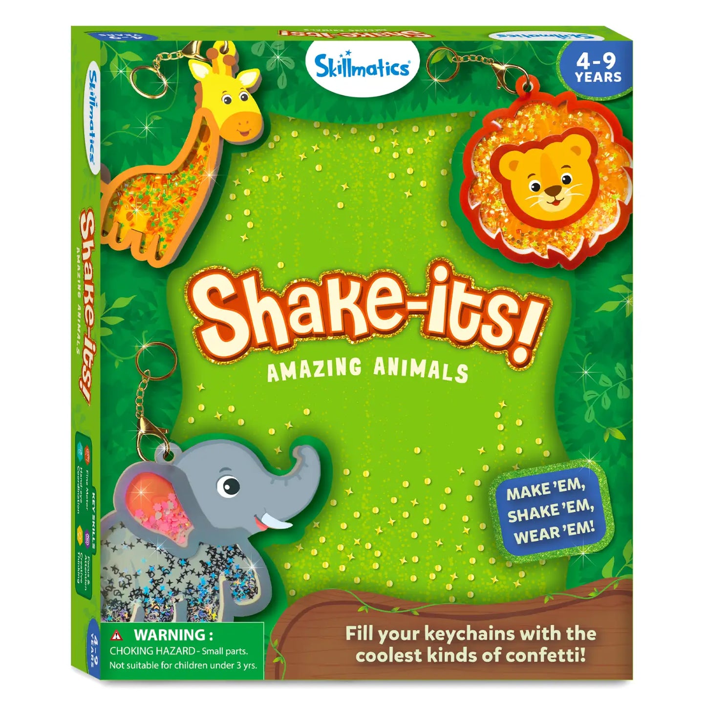 Shake-its: Amazing Animals | DIY Craft Kit with Keychains (ages 4-9)