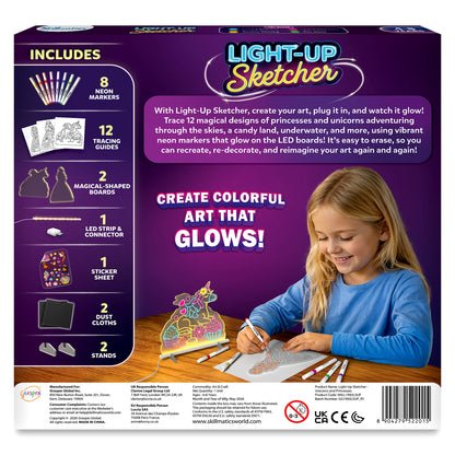 Light-Up Sketcher: Unicorns & Princesses | Reusable LED Drawing Boards (ages 4-8)