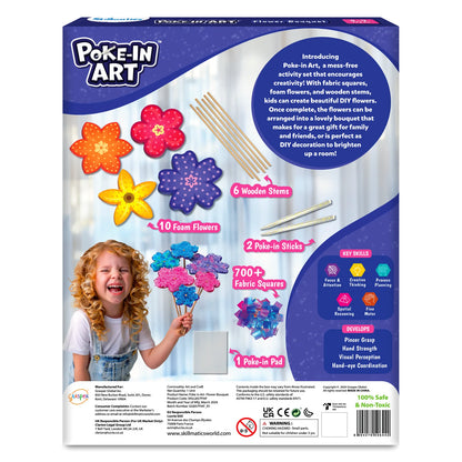 Poke-in Art craft kit for creating a colorful flower bouquet, mess-free art for kids