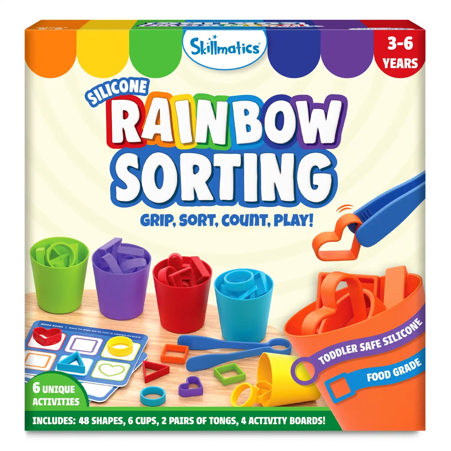 Silicone Rainbow Sorting | Sorting, Counting & Sequencing Toy (ages 3-6)