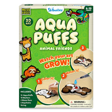 Skilomatics Aqua Puffs Animal Friends packaging with green and beige design