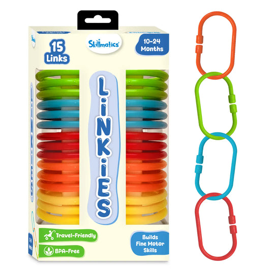 Linkies: Set of 15 Links | Connectable Learning Link Toy for Toddlers (10-24 months)