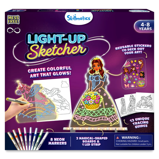 Light-Up Sketcher: Unicorns & Princesses | Reusable LED Drawing Boards (ages 4-8)