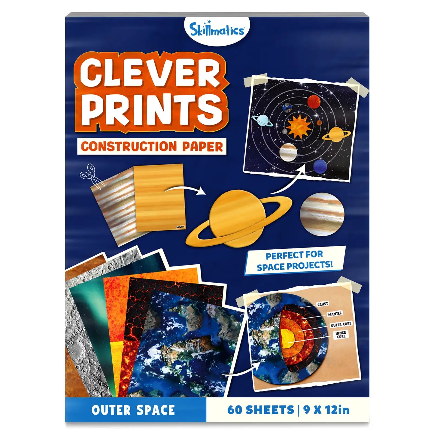 Clever Prints: Outer Space | Construction Paper (60 Sheets)