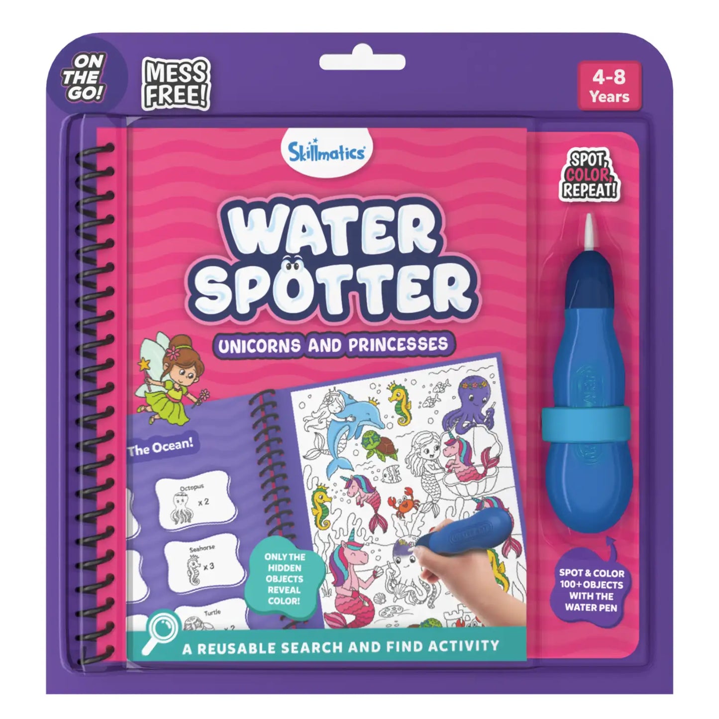 Water Spotter:Unicorns & Princesses | Reusable Search & Find Book (ages 4-8)