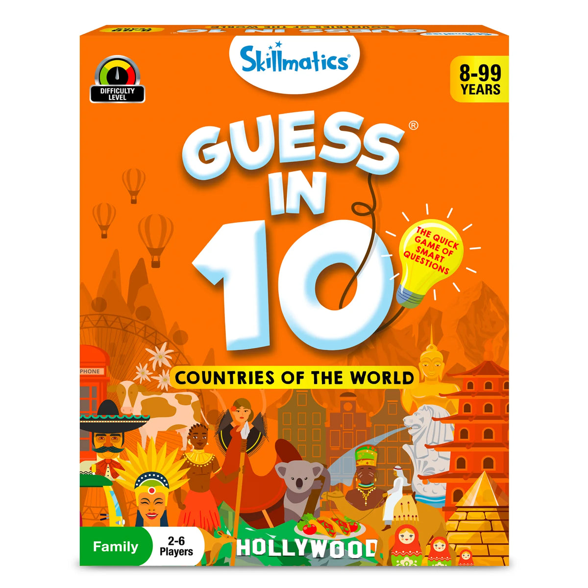 Guess in 10 Countries of the World game card showing world map and country names