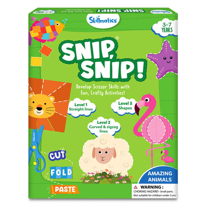Snip Snip - Amazing Animals| Art & Craft Activity Kit (ages 3-7)