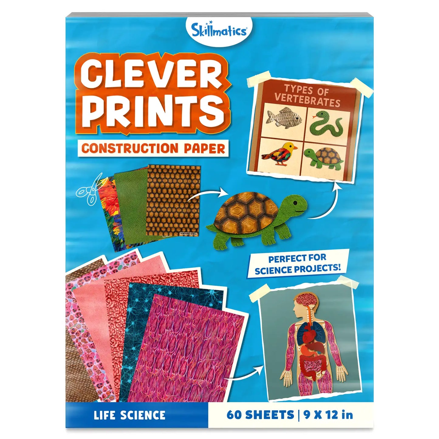Clever Prints: Life Science | Construction Paper (60 Sheets)