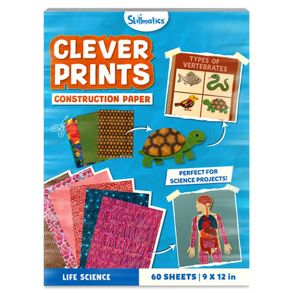 Clever Prints: Life Science | Construction Paper (60 Sheets)