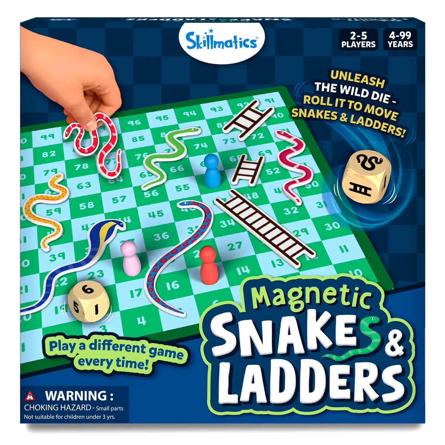 Snakes & Ladders | Magnetic & Customizable Board Game with a Twist (ages 4+)