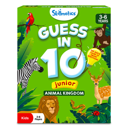 Guess in 10 Junior Animal Kingdom trivia card game for kids ages 3 to 6