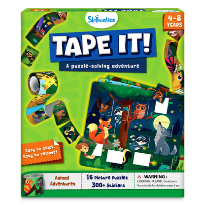 Title Tape It: Animal Adventures | Sticker Puzzle Activity (Ages 4-8)