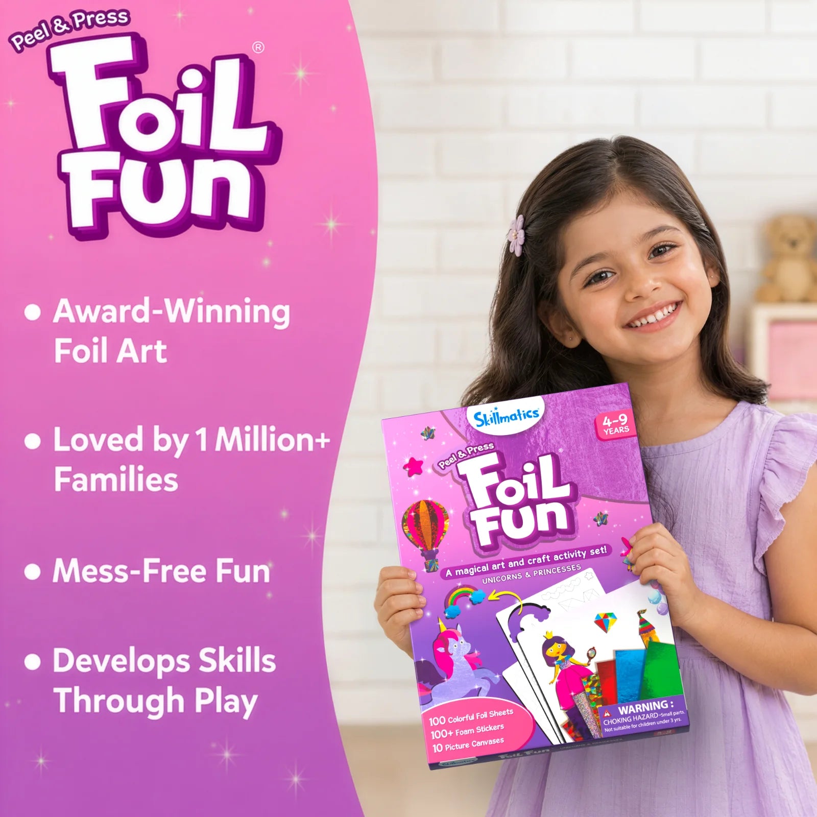 Foil Art Kit for Children featuring Unicorn and Princess themes from Foil Fun product