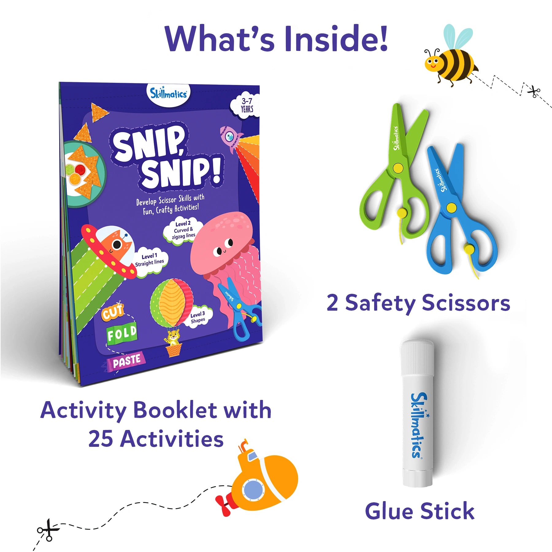 Children’s craft kit for ages 3-7 in Snip Snip Art & Craft Activity Kit display