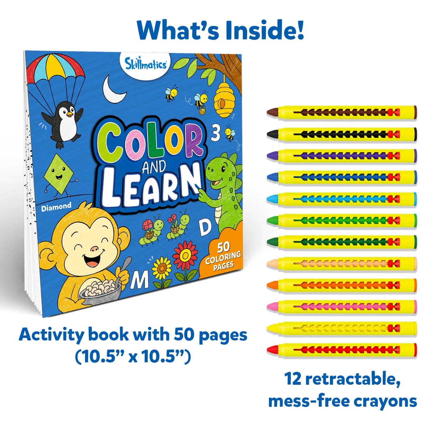 Color and Learn: Letters, Numbers, Phonics and Shapes | Colouring Book (ages 3-6)