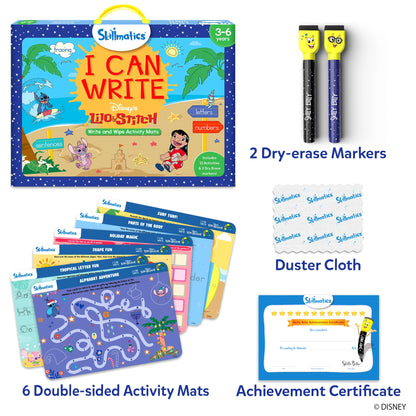 I Can Write Disney’s Lilo & Stitch reusable activity mats for preschool learning