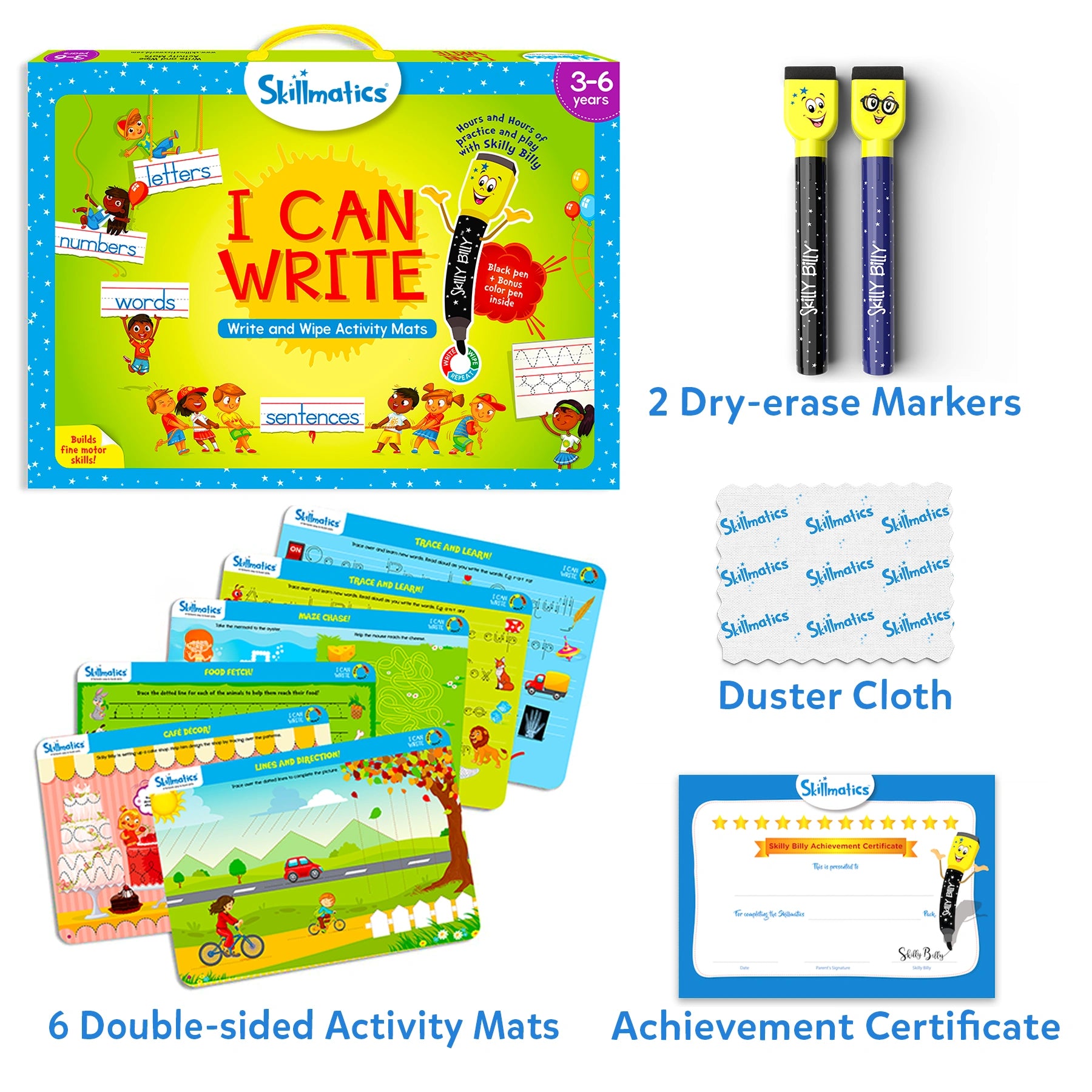 Skillmatics writing activity set on I Can Write Reusable Activity Mats for ages 3-6