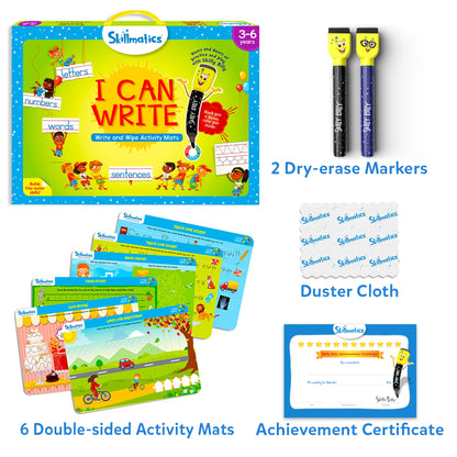 Skillmatics writing activity set on I Can Write Reusable Activity Mats for ages 3-6