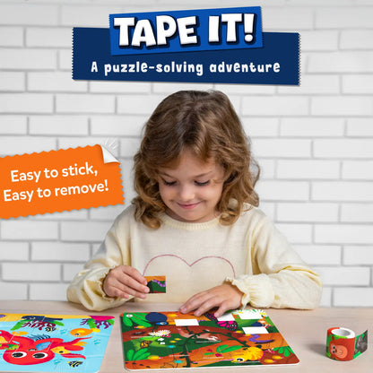 Title Tape It: Animal Adventures | Sticker Puzzle Activity (Ages 4-8)