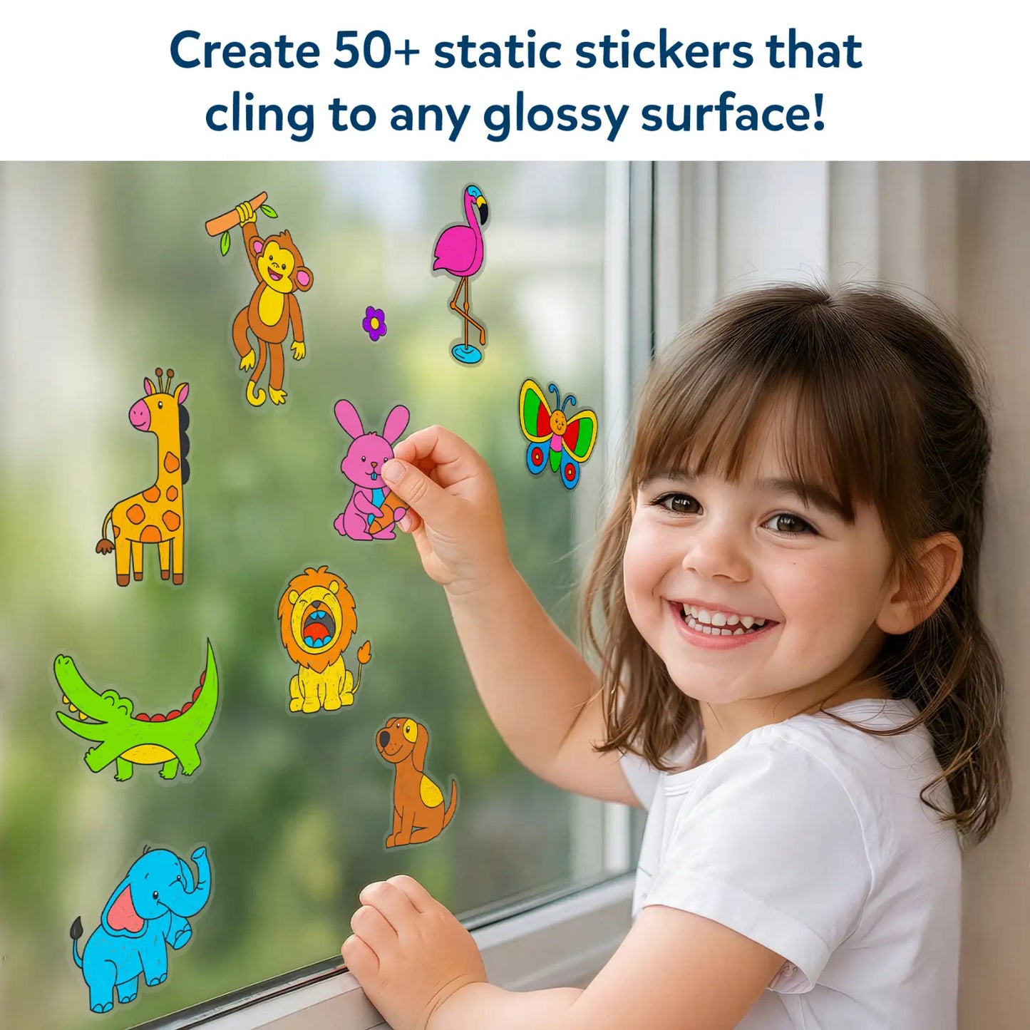 Color Clingz Amazing Animals | 50+ Reusable Mess-Free Static Stickers