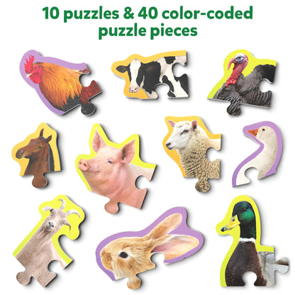 Farm animal puzzle pieces from Step by Step Puzzle Farm Animals for ages 3+