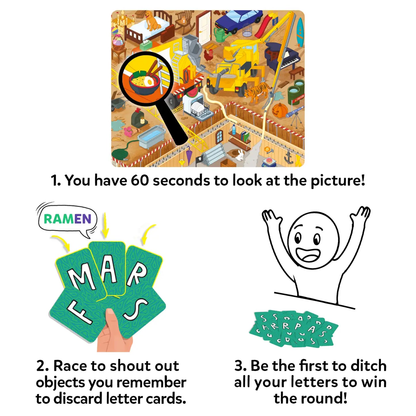 Who Saw What? In 60 Seconds: Fast-Paced Memory Game for Kids (ages 7+)