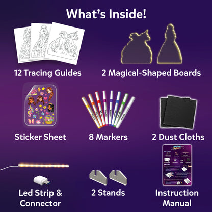 Light-Up Sketcher: Unicorns & Princesses | Reusable LED Drawing Boards (ages 4-8)